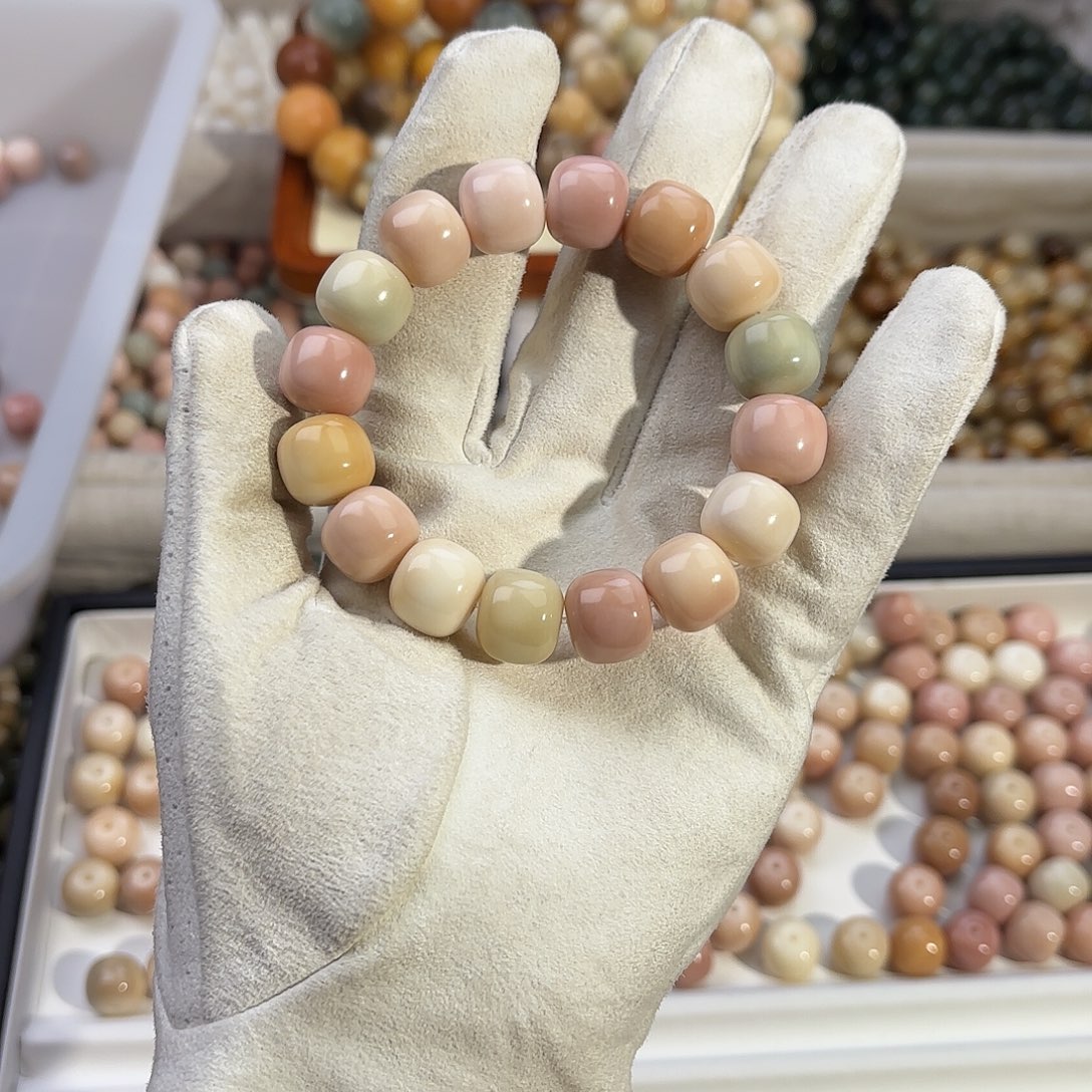 菩提根/象牙果手串卡14粉色手串