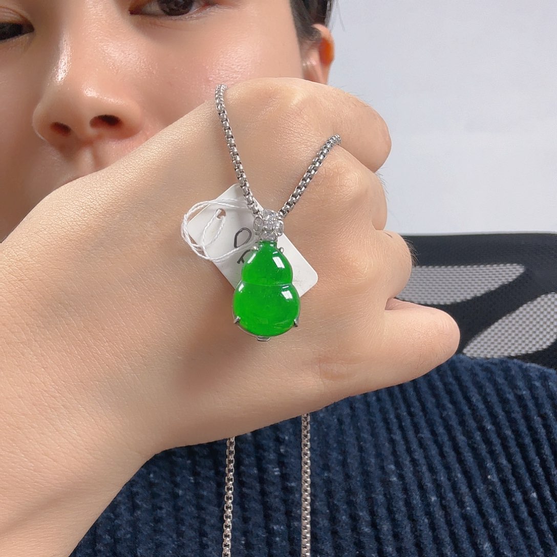 翡翠银S925镶嵌吊坠(不含链)