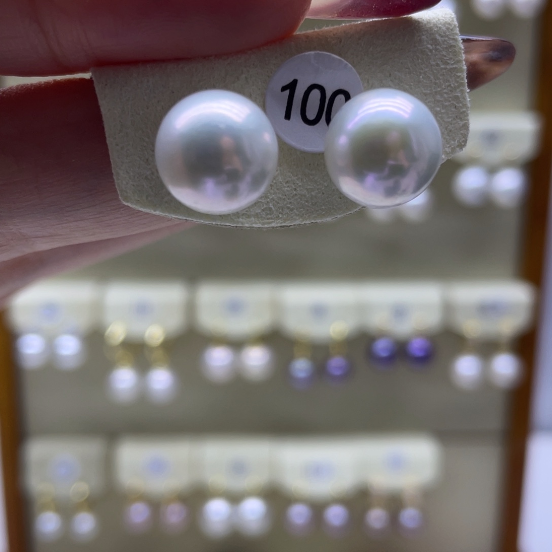 淡水珍珠耳饰18K金镶嵌