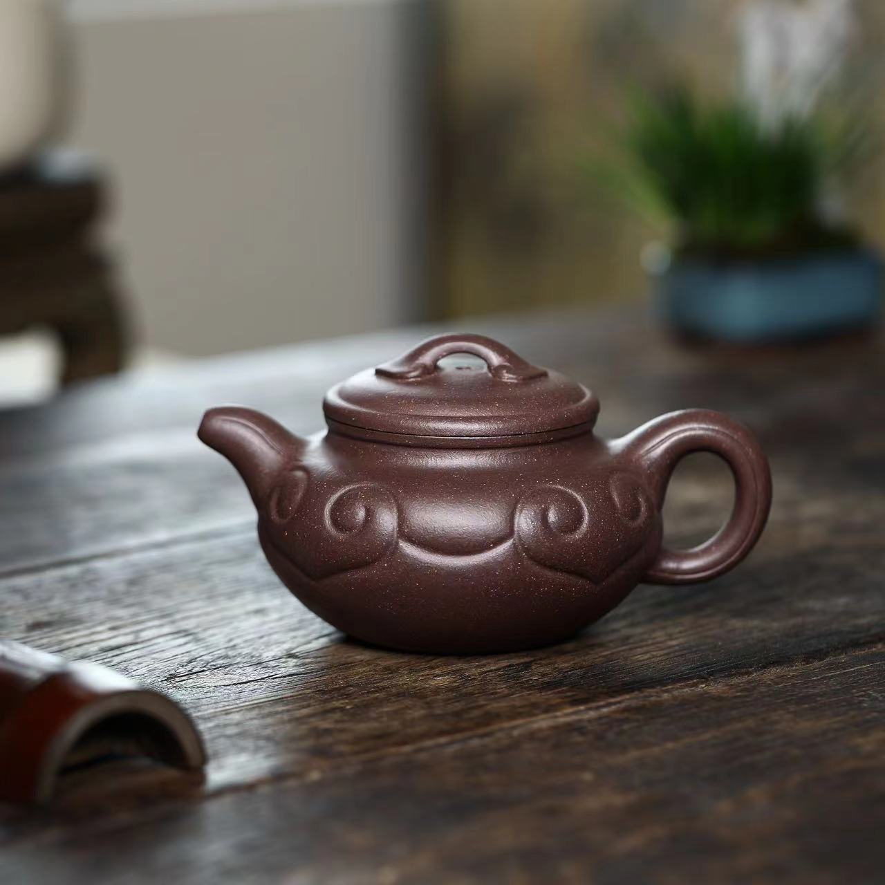 徐籣籣【如意仿古】宜兴大水潭原矿天青泥全手工紫砂壶88-8