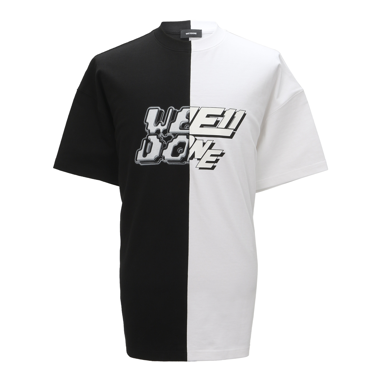 WE11 DONE 圆领短袖T恤衫 WD-TT1-22-558- U- BW BLACK/WHITE