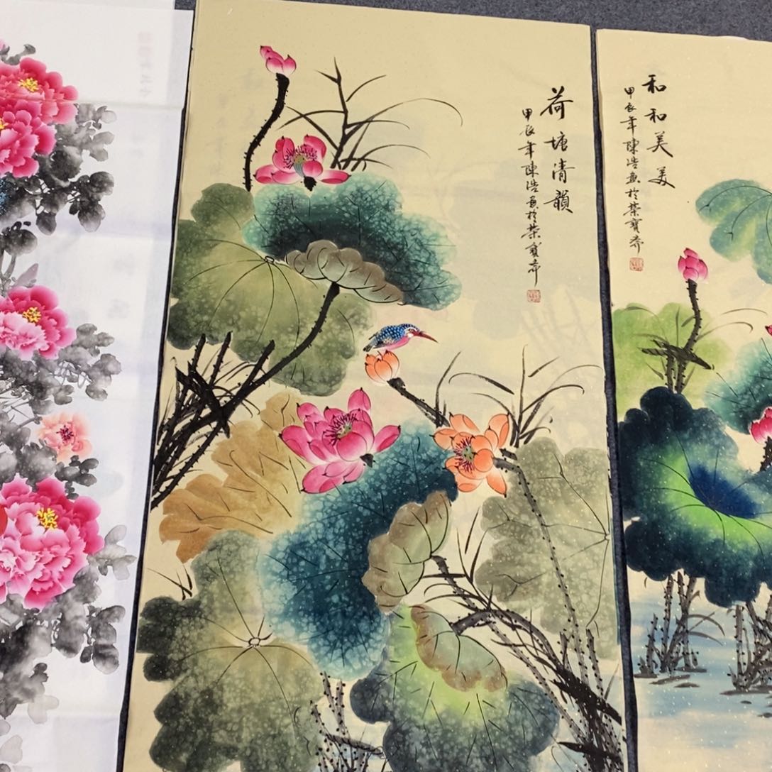 国画尺寸140✖️70四尺纯手绘画画画