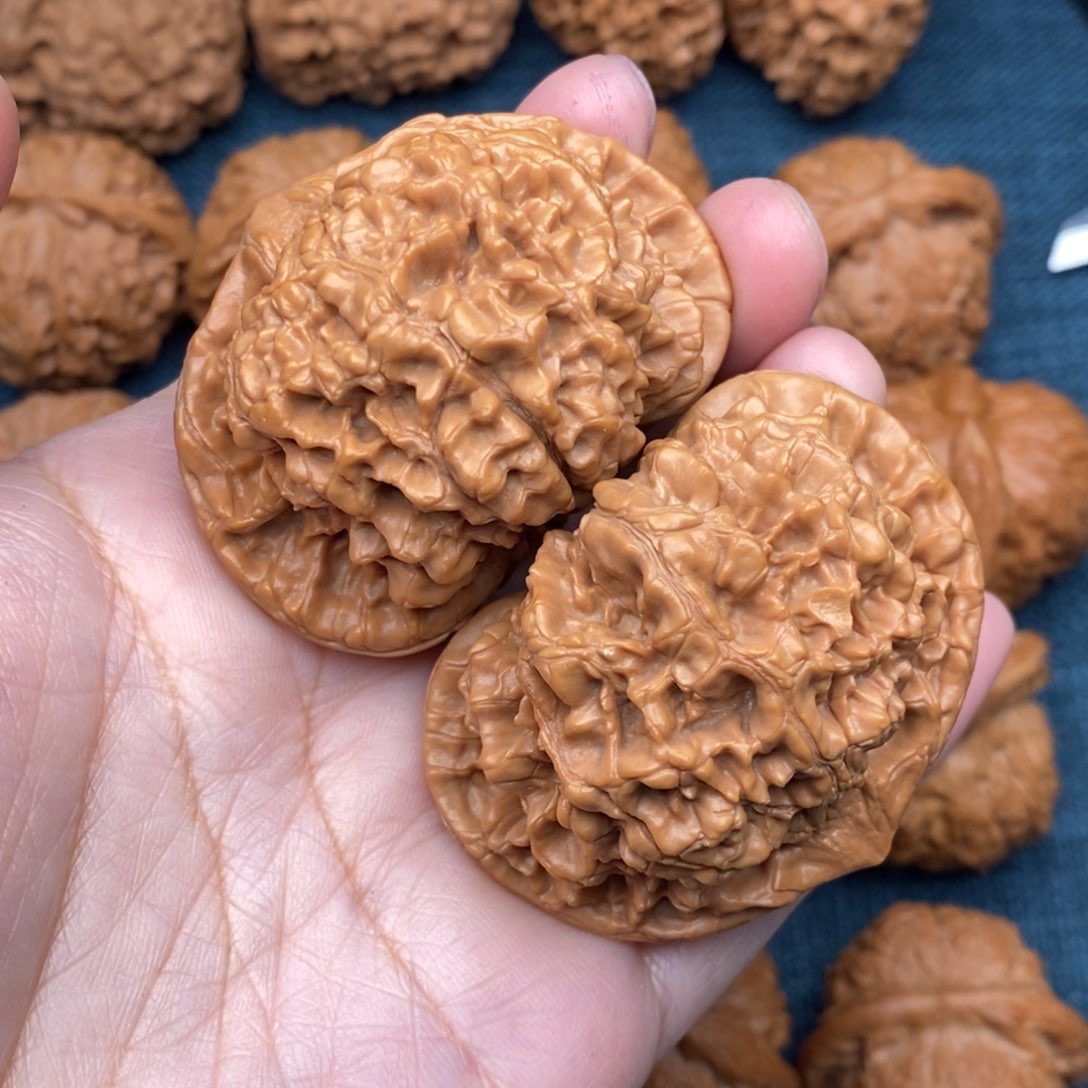 文玩核桃把件52精品麒麟纹官帽全品