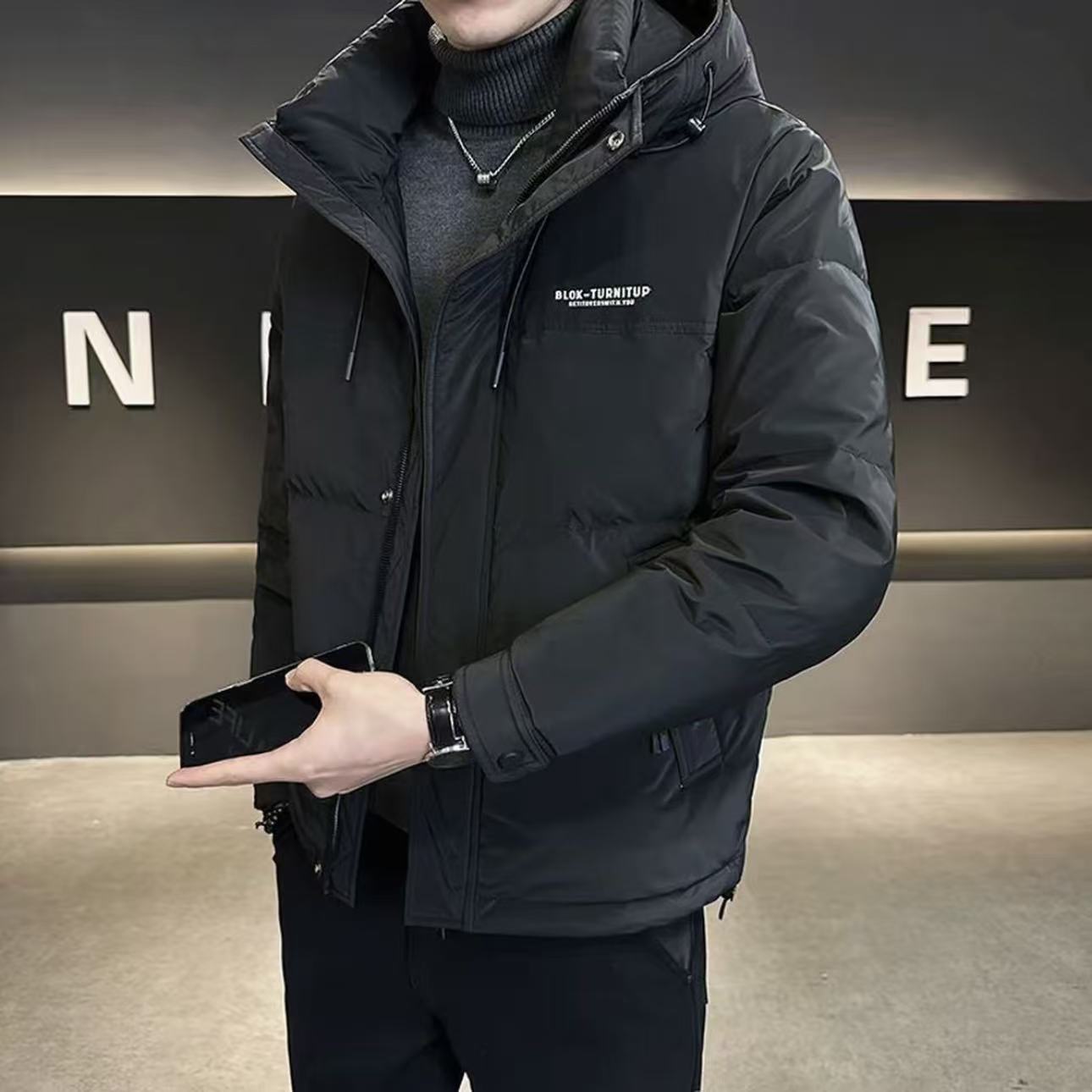 6605冬季连帽百搭潮流款防寒服