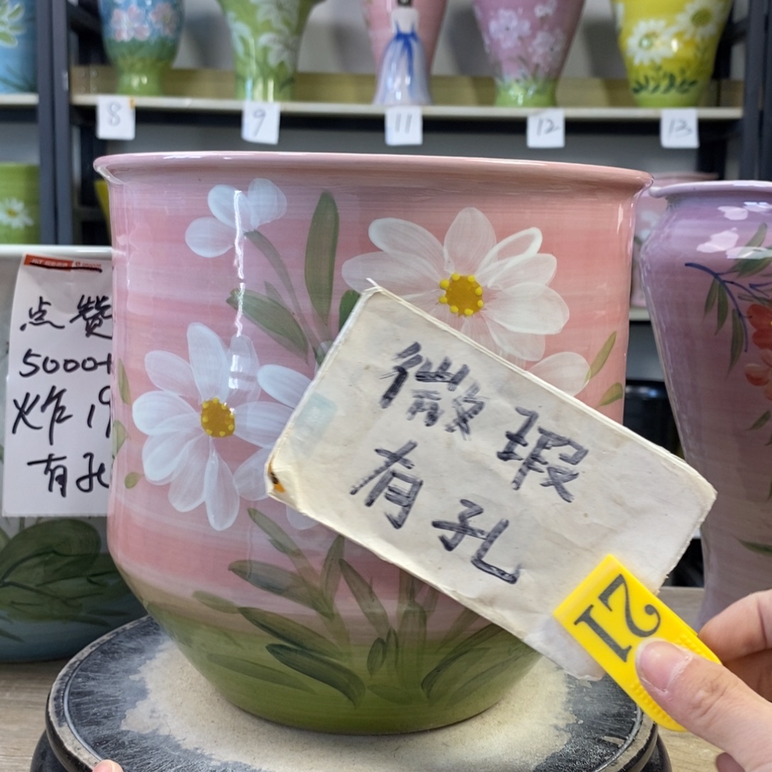 景德镇手工手绘陶瓷花盆