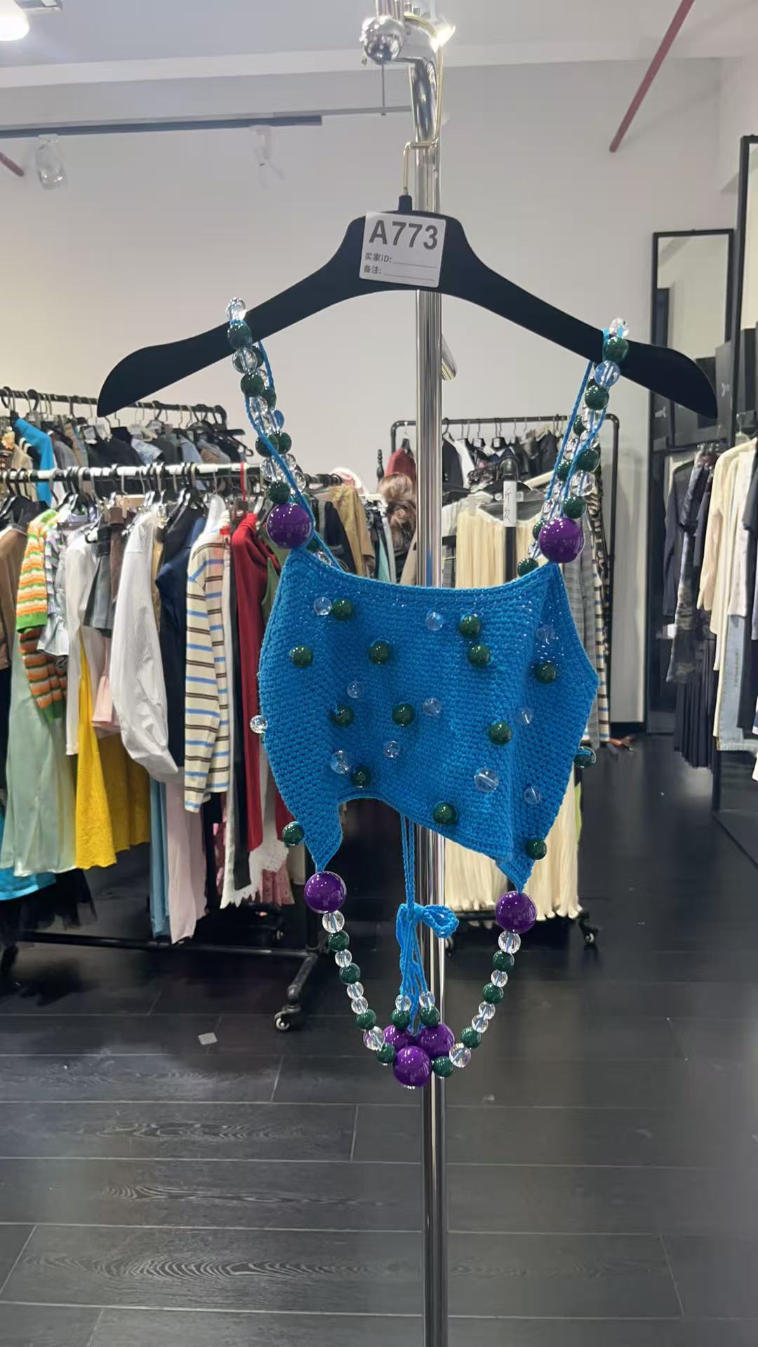 【420】重工钉珠针织背心T恤