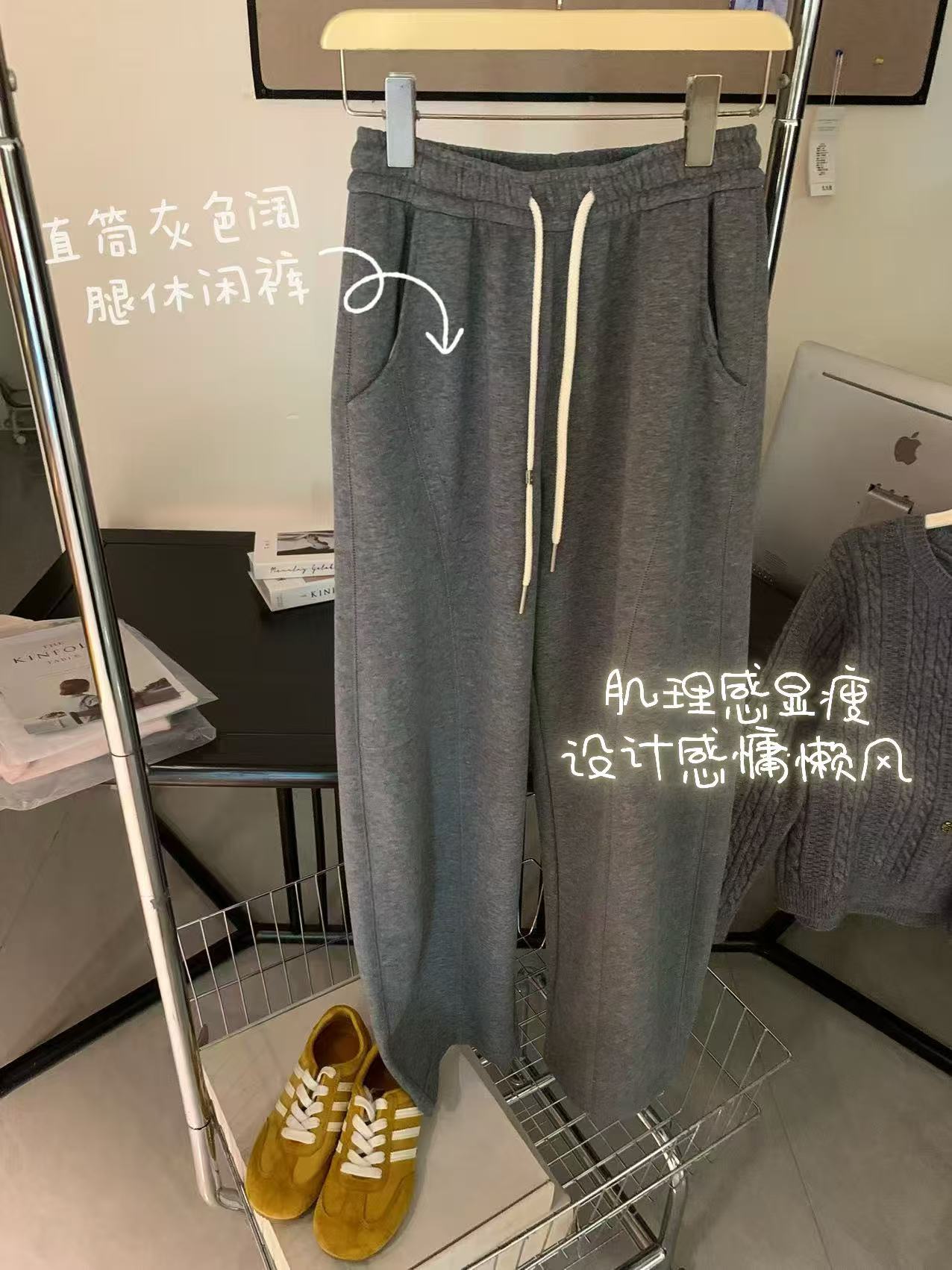 九佳 超舒服秋款宽松直筒欧包裤设计师显瘦高级感遮胯休闲裤直筒