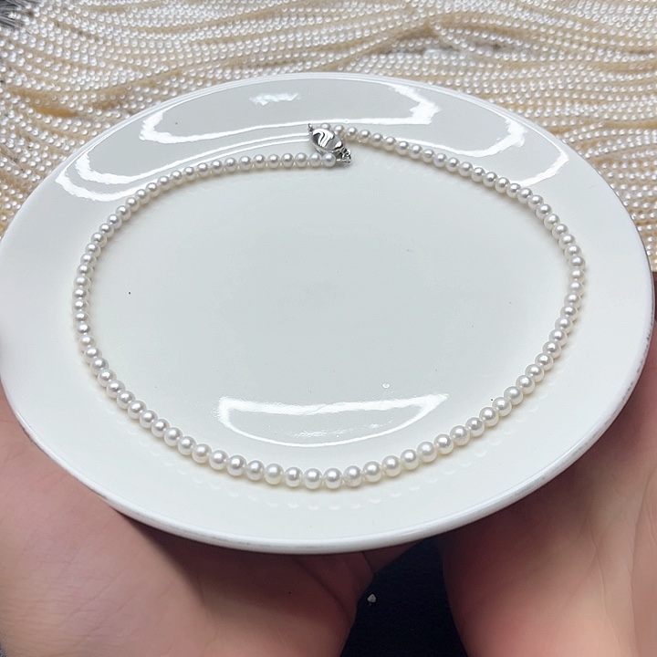 珍珠项链淡水珍珠银S925镶嵌2