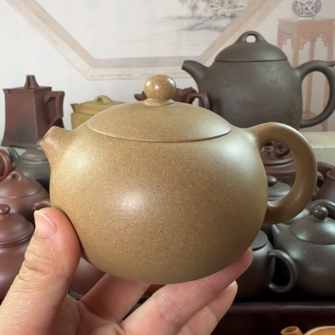 紫砂茶壶墨绿泥料200c c