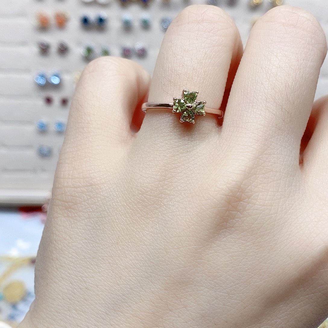 碧玺戒指银S925镶嵌戒指