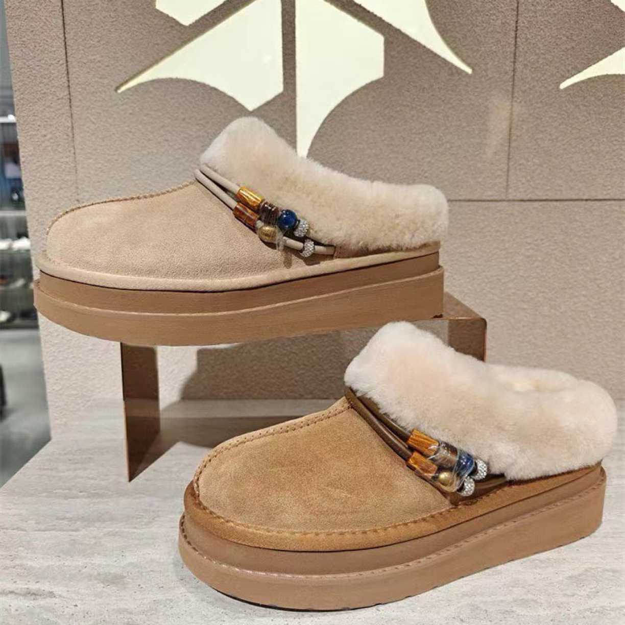 杨幂同款2025冬新款雪团团雪地靴加绒保暖短靴EIY08DD5