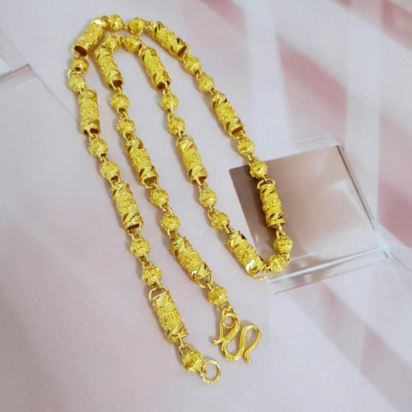 铼金首饰【六字真言项链】镂空潮流时尚男士百搭金色