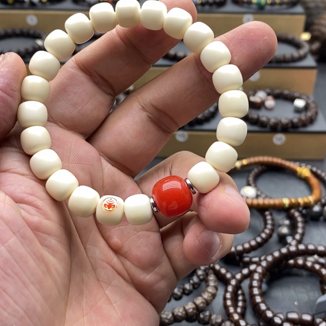 白玉菩提手串老型单标搭配款10❌9