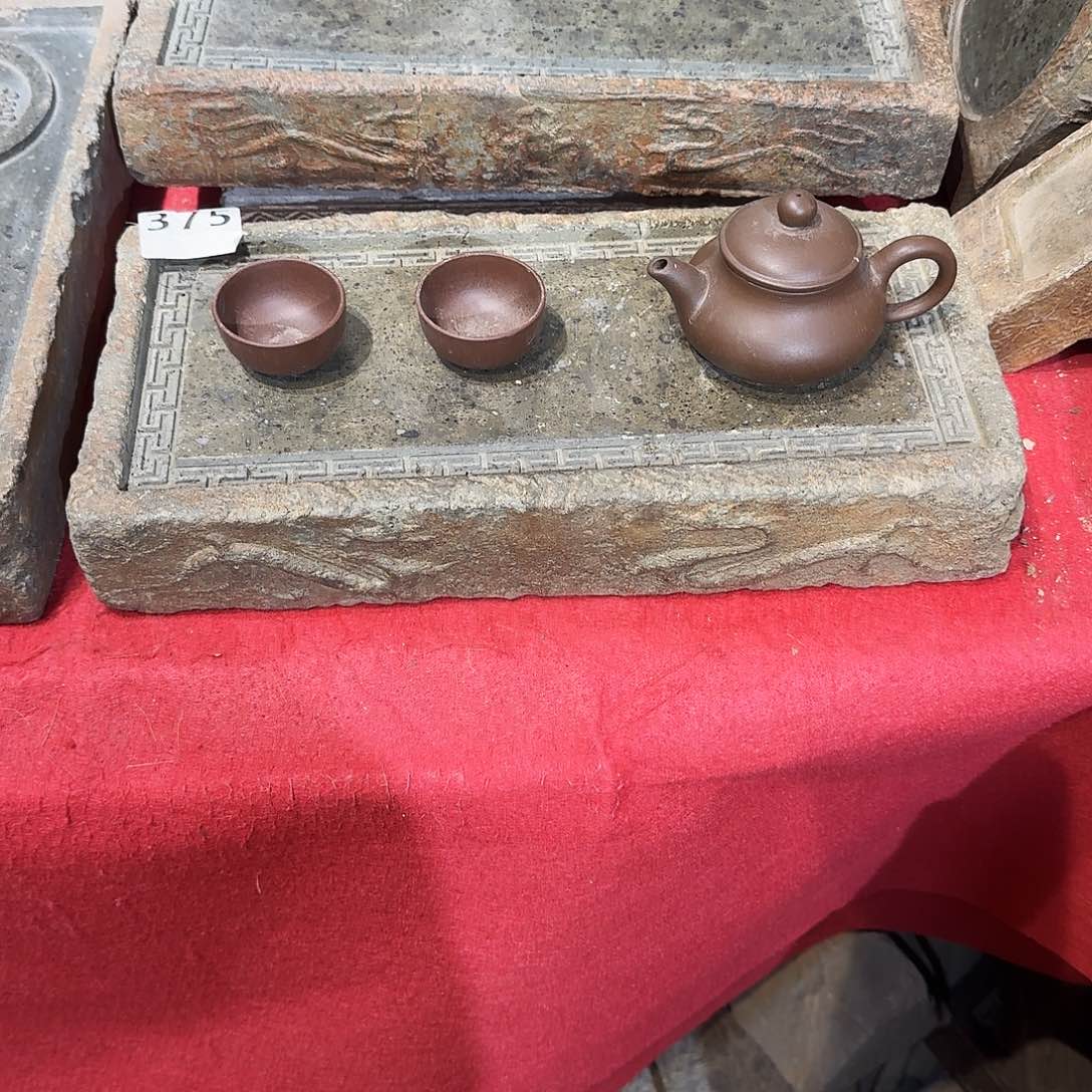 老砖后刻干泡茶台