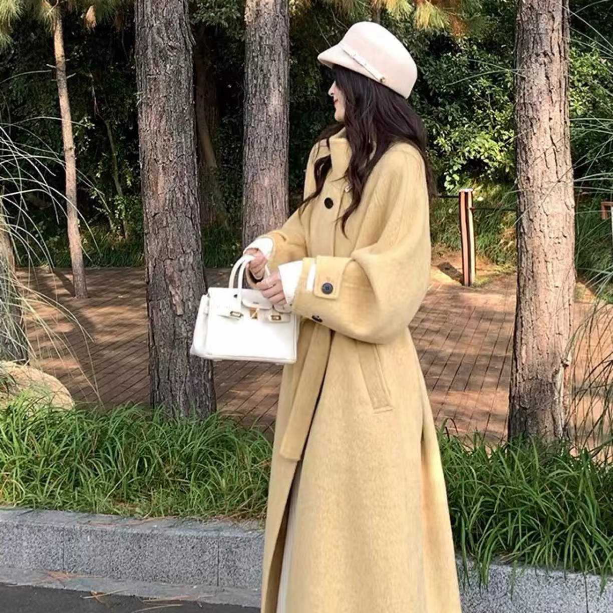 9052默认次品加厚高品质长款大衣无腰带