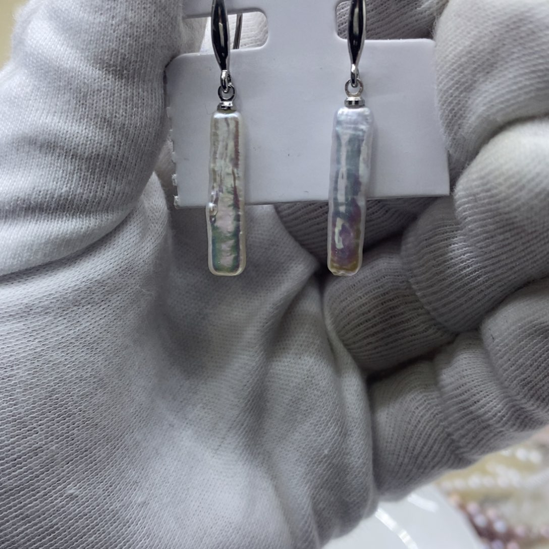 淡水珍珠耳坠银S925镶嵌