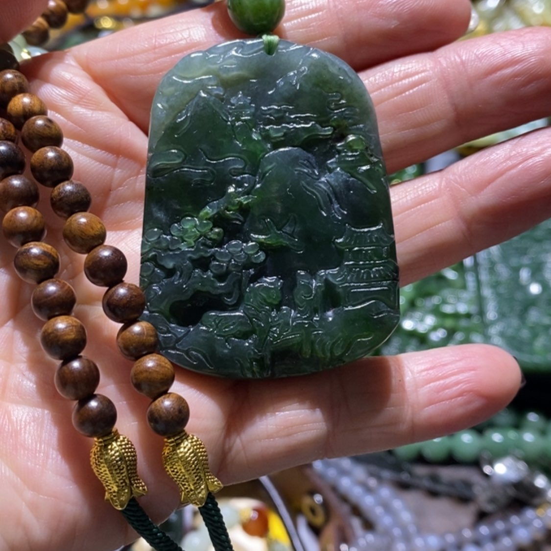 【闪购商品】蛇纹石玉毛衣链未镶嵌