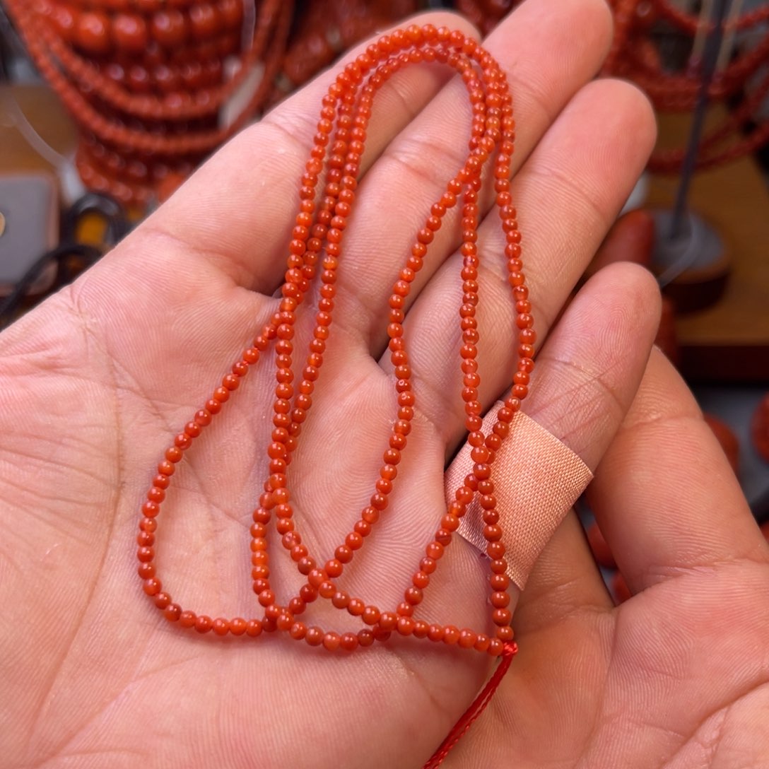 南红玛瑙南红配饰保山小米链卡2.7mm左右未镶嵌