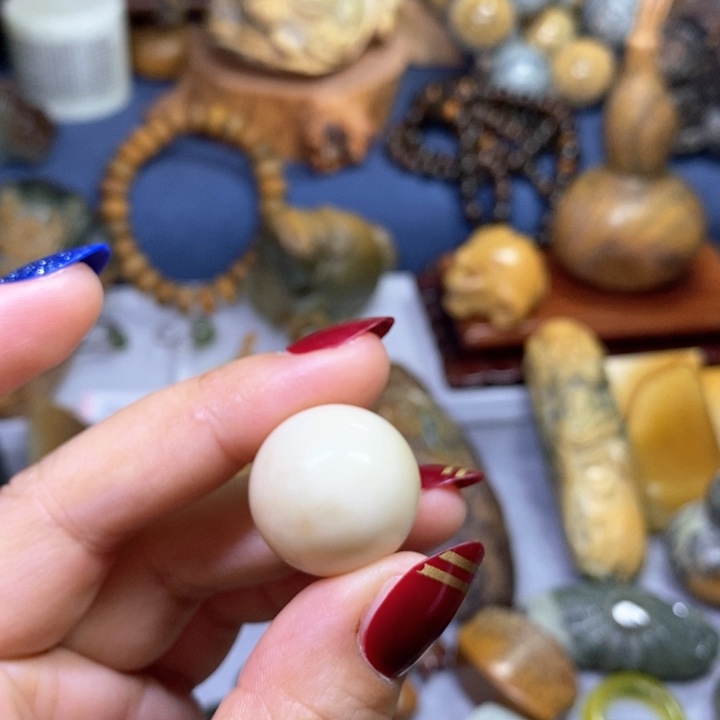 蛇纹石玉岫玉单珠2.2 未镶嵌