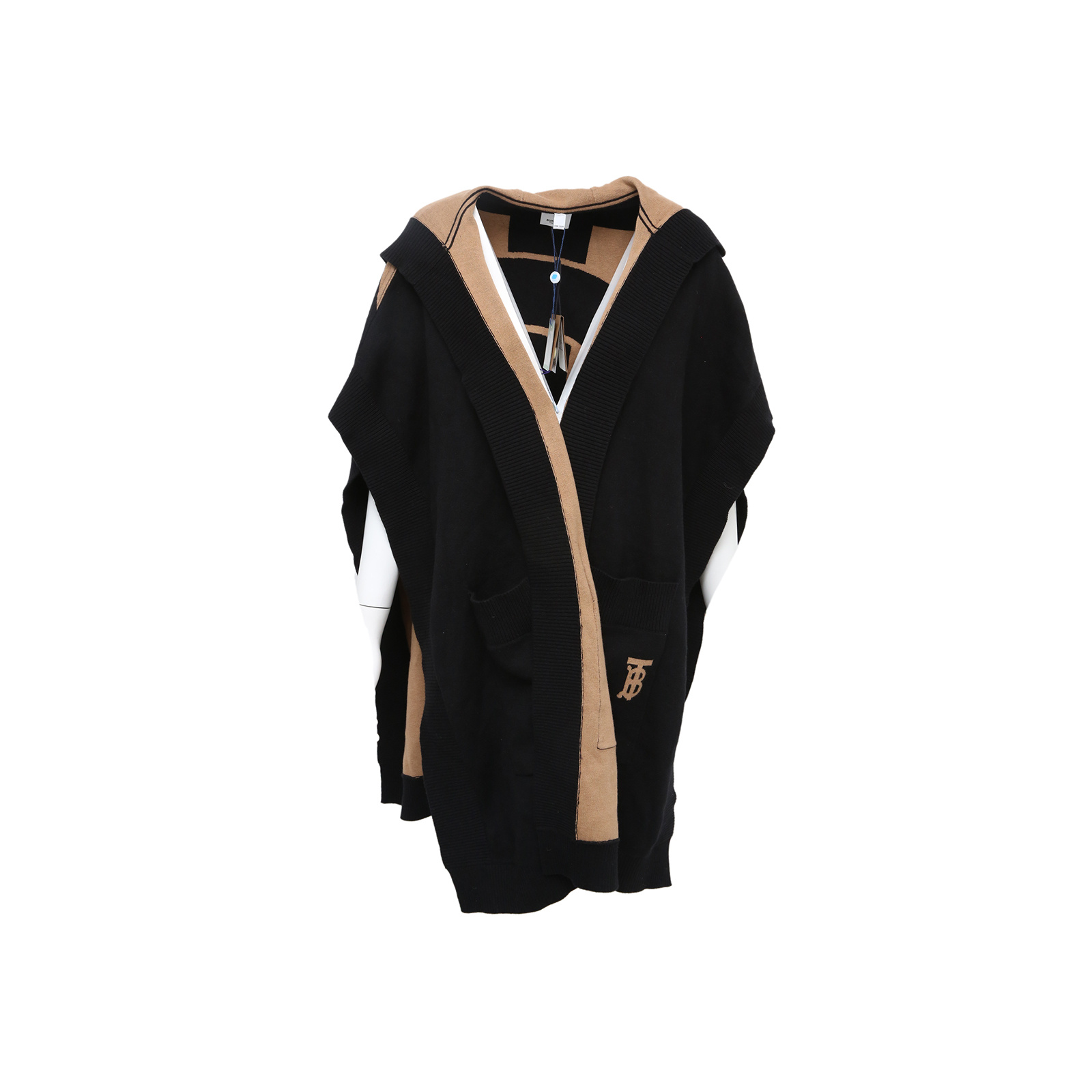 99新 BURBERRY/博柏利 山羊绒 新款TB大LOGO斗篷 P205951299