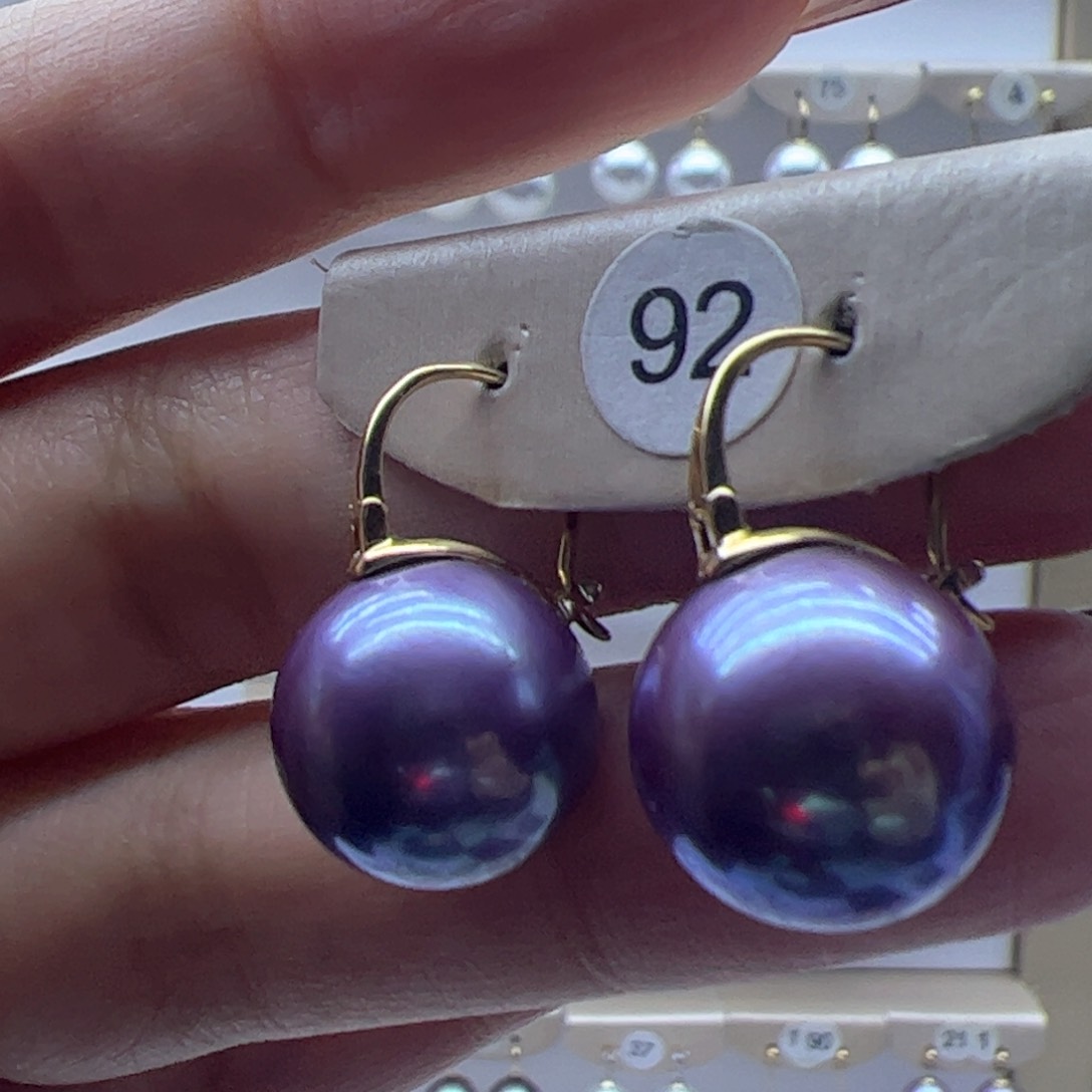 淡水珍珠耳饰18K金镶嵌