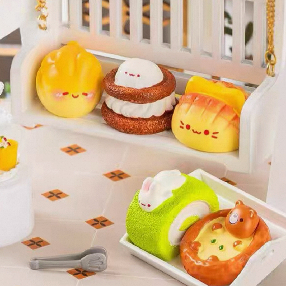 西点点派对可爱面包潮玩拆盒亚克力冰箱贴文创礼物公仔