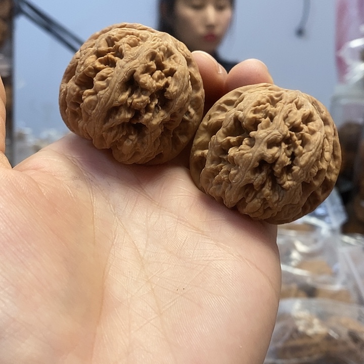 把件文玩核桃42红皮粗筋