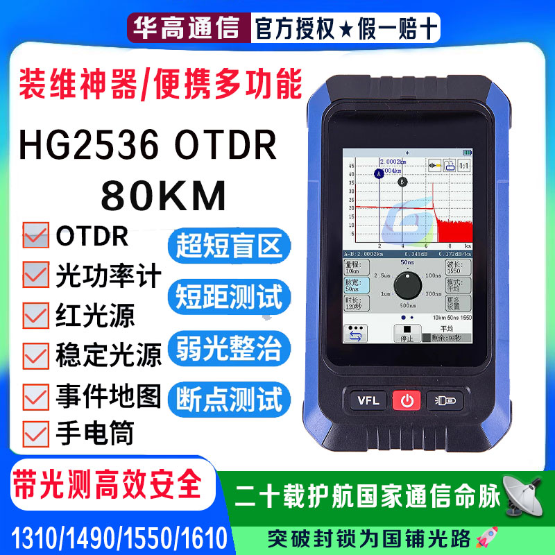 光科GK350015便携带照明多功能带光测资源清查OTDR光试时域反射仪
