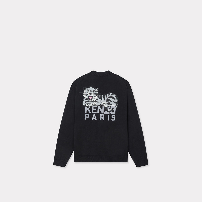 KENZO 25秋冬新品 经典版型老虎图案针织开衫外套