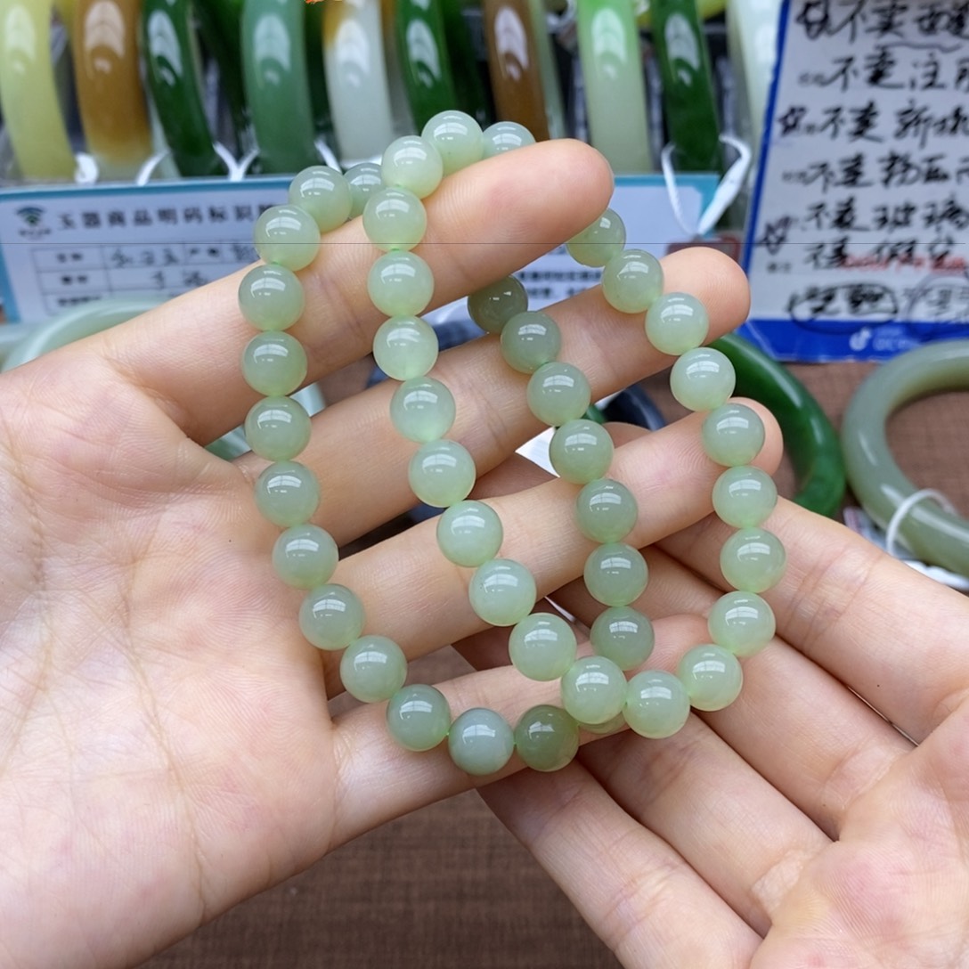 未镶嵌手串和田玉卡8拍一发一