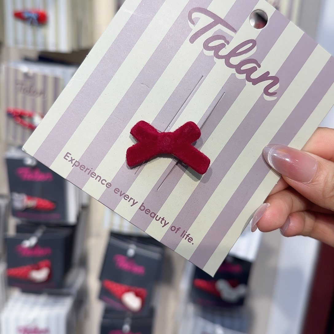 非金属布艺植绒蝴蝶结小小鸭嘴夹