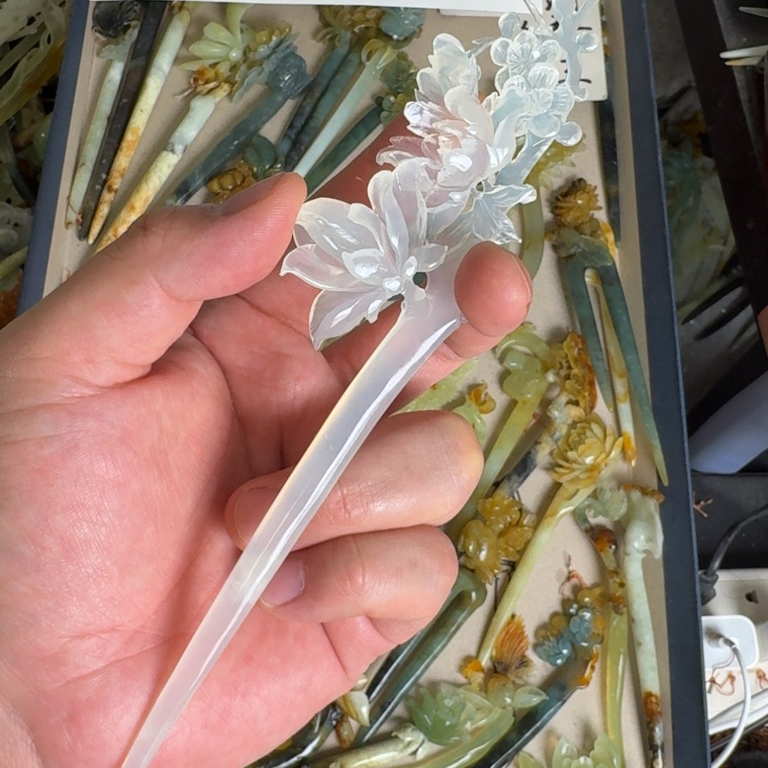 岫玉发饰未镶嵌明君玉簪贼拉好看