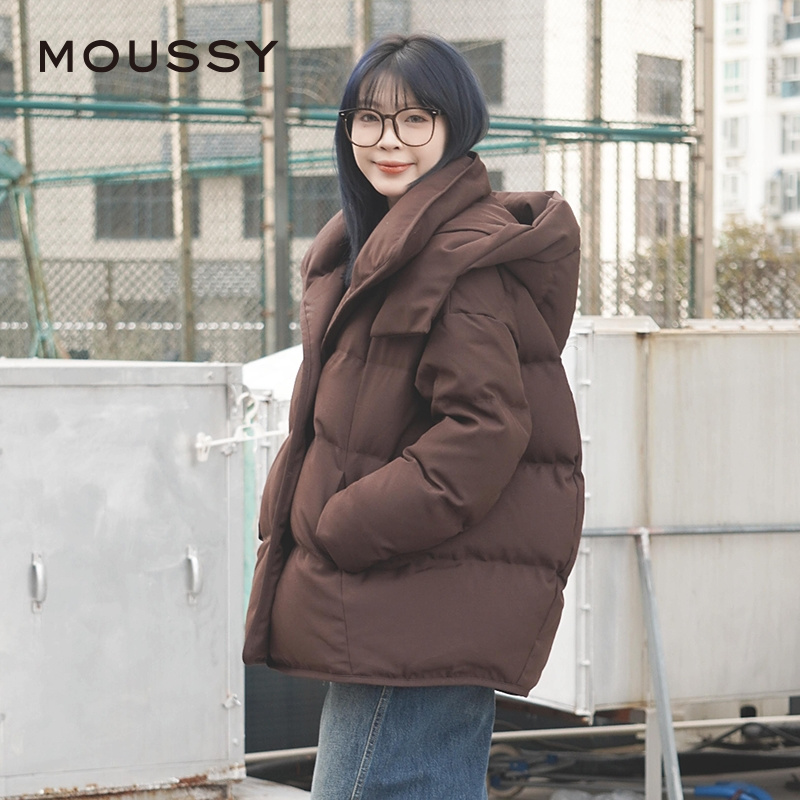 MOUSSY 90鸭绒连帽通勤淑女羽绒服女028ISX30-2801