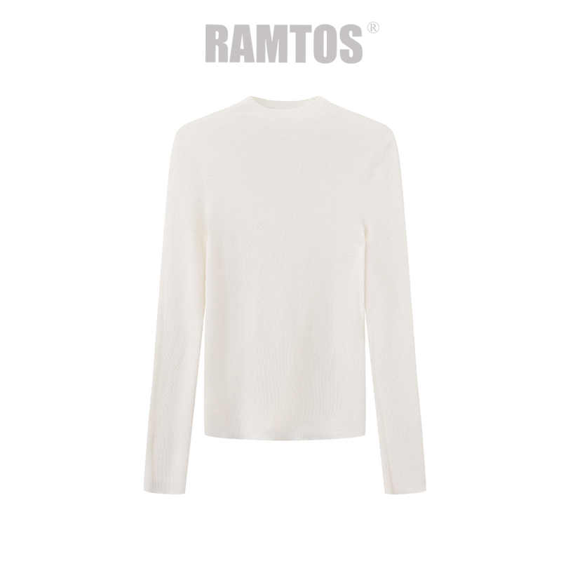 未使用 RAMTOS 岛精18针亲肤羊毛中领打底衫针织衫TP033333