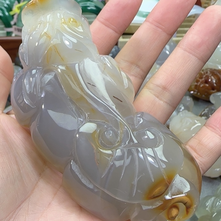 玛瑙/玉髓合金手把件