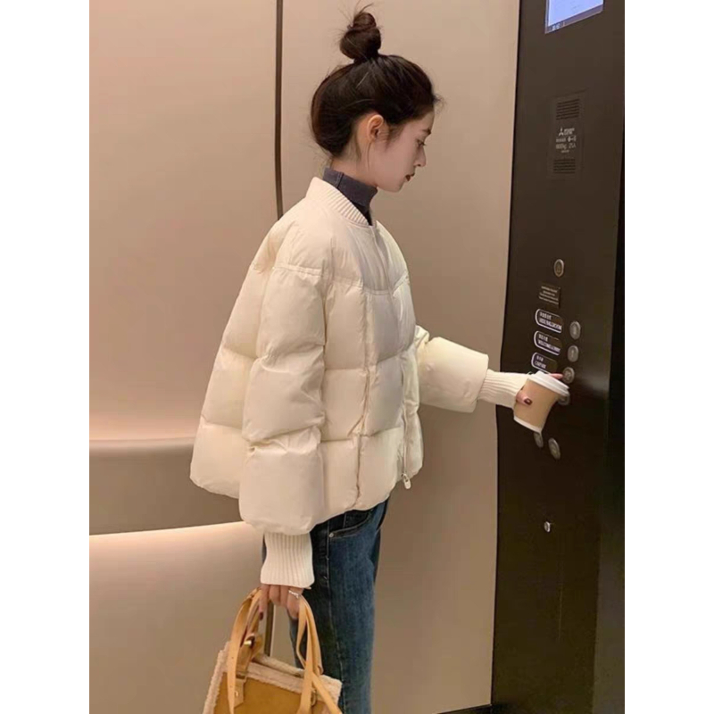 运补6-8 现货发【502】针织袖棒球领棉服女短款2025新款小个子外套