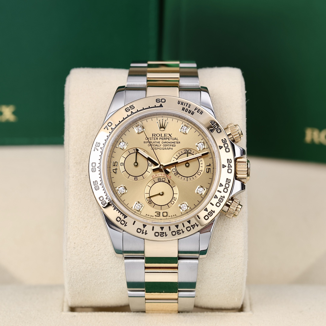 95新 Rolex/劳力士 116503 间金材质香槟盘迪通拿 2020年7月保卡