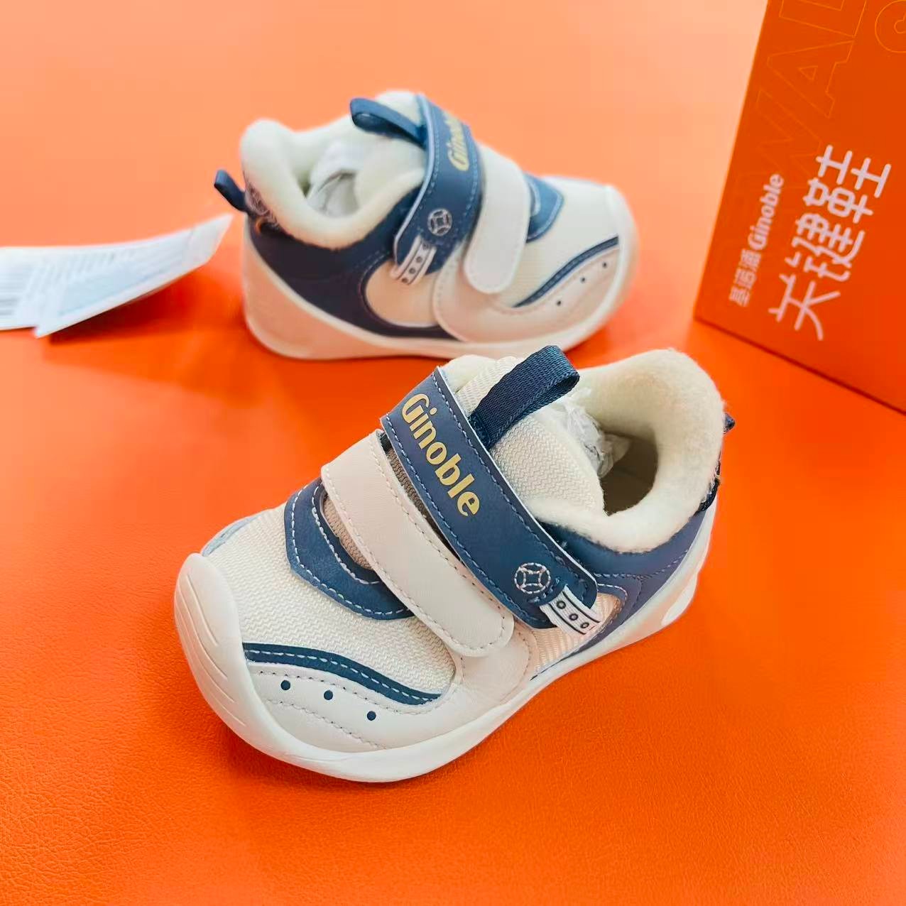 30号链接基诺浦胖脚男宝厚绒学步鞋透气软底