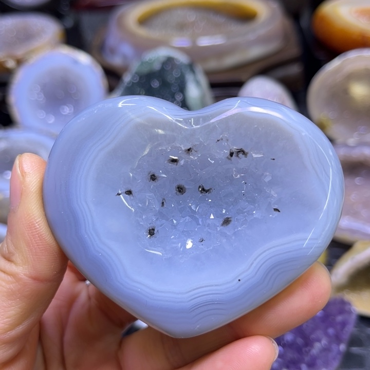 珠宝半成品水晶未镶嵌蓝晶心