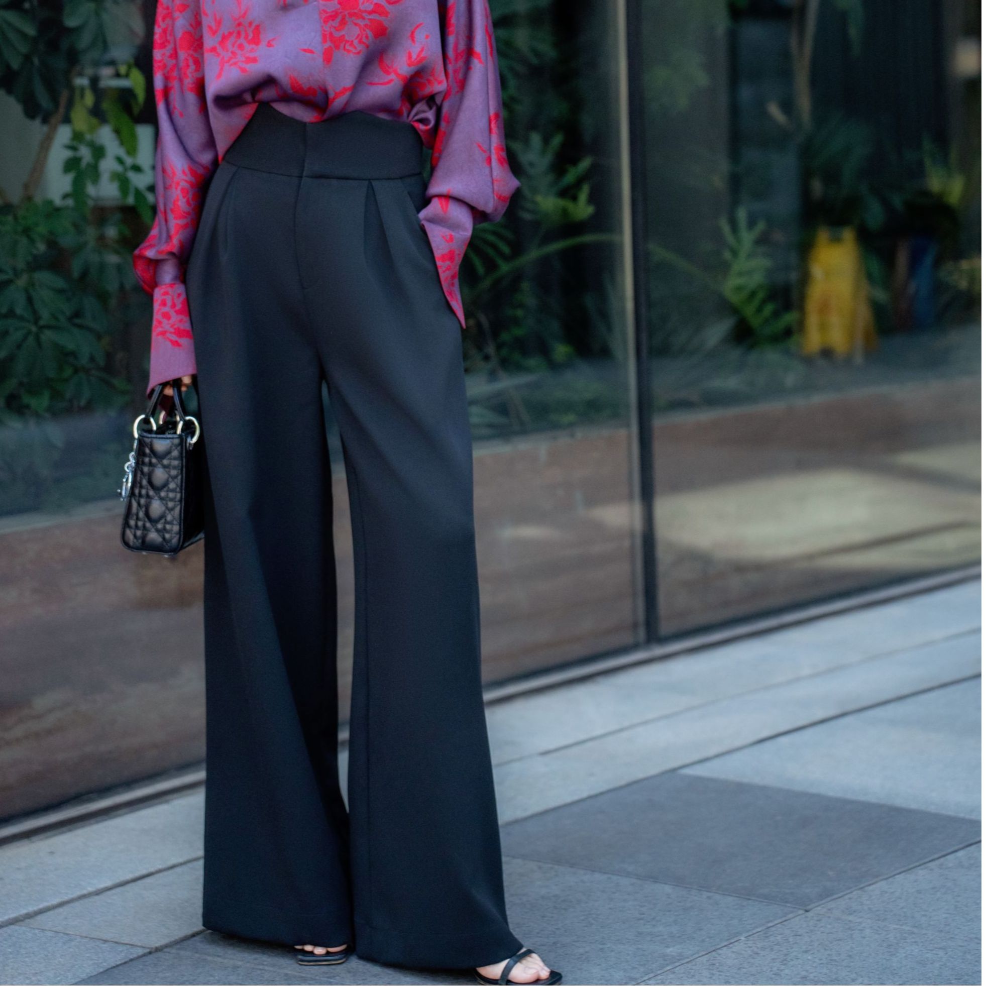 原创设计极简新款U型高腰阔腿裤气质——SH25108西装垂感休闲时尚