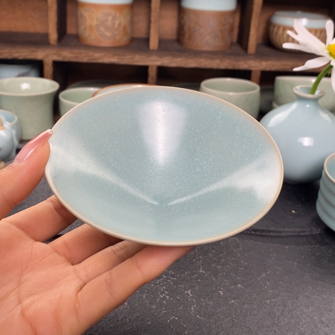 【闪购商品】仿古冰片冰花斗笠盏一级。。。。。。