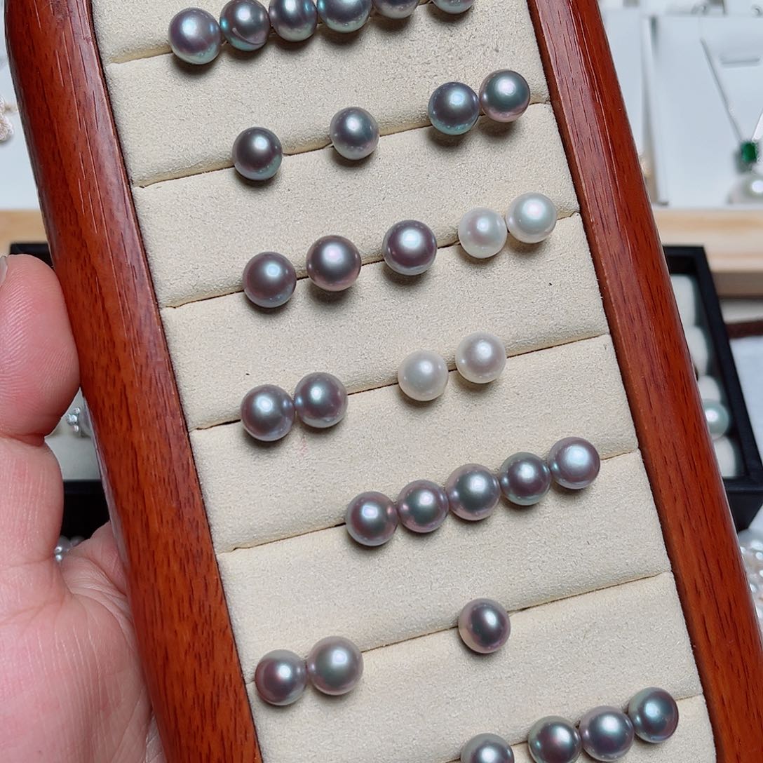 银S925镶嵌淡水珍珠耳饰