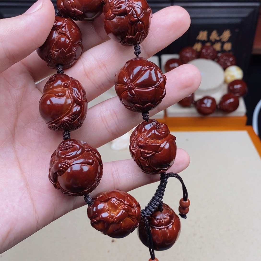 用***7手串/手链橄榄核荷叶弥勒