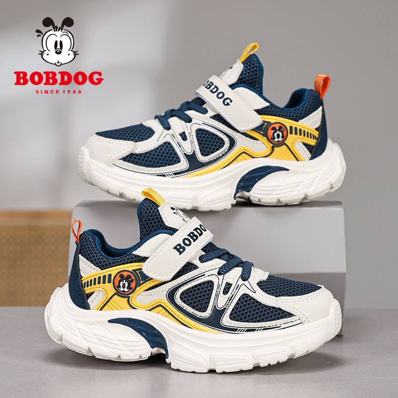 巴布豆童鞋男童鞋子2025春季软底透气网面儿童运动鞋中大童休闲鞋