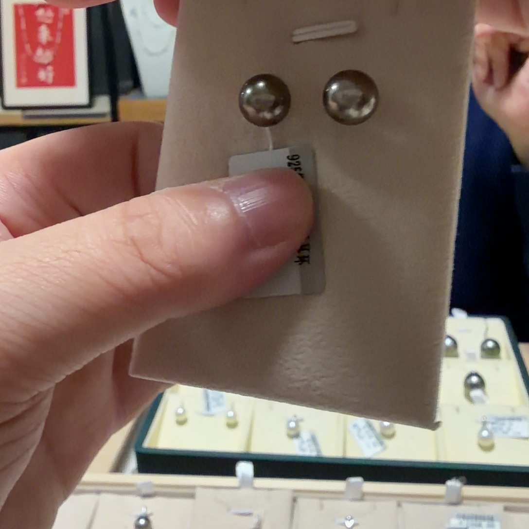 天***春海水珍珠银S925镶嵌耳饰