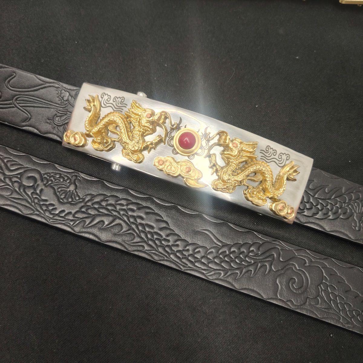 纯黄铜龙滚轴皮带扣男无牙无孔腰带扣头长16x4.6内径4.0尺寸可定