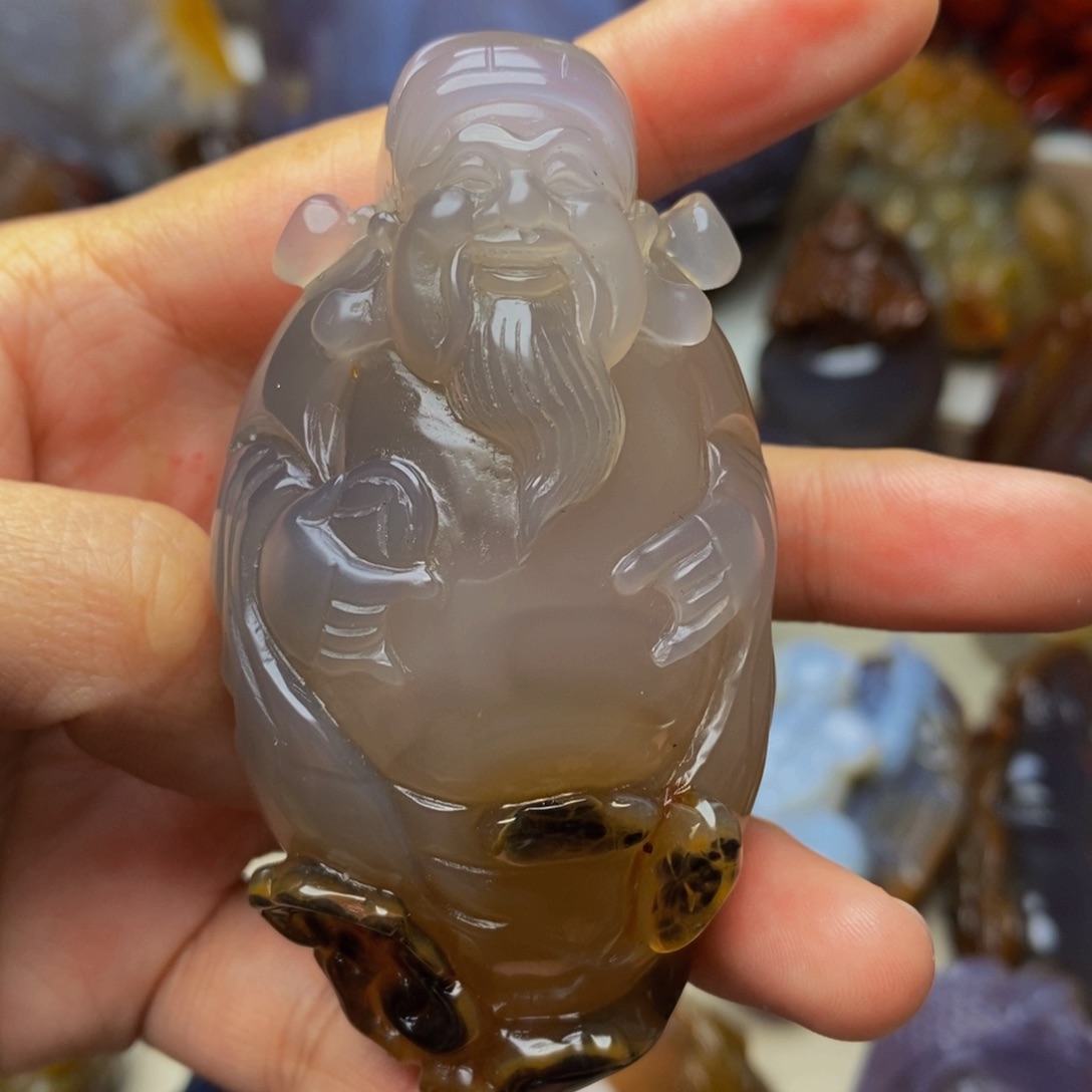 玛瑙/玉髓手把件未镶嵌