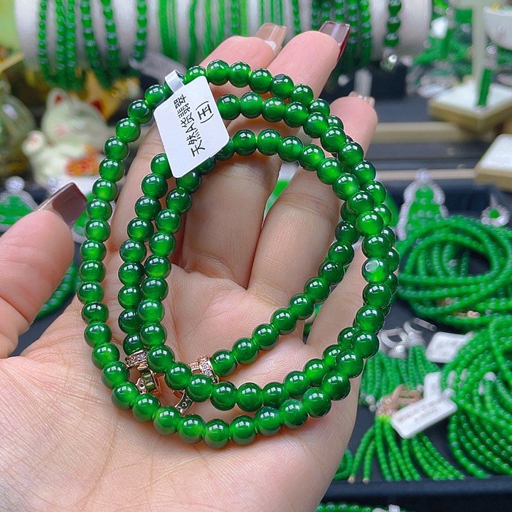 翡翠颈饰未镶嵌圆珠项链6