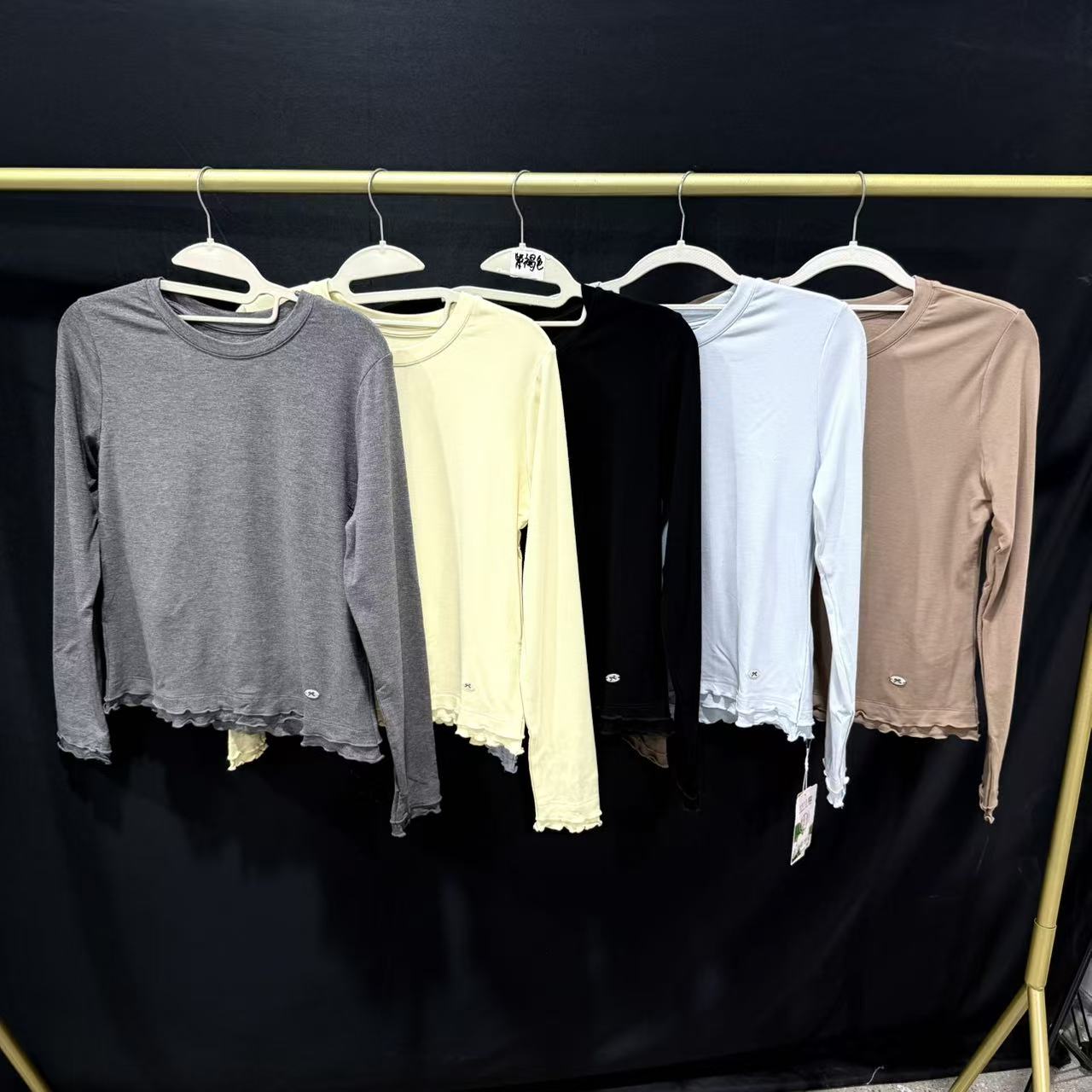 N1144女士打底衫秋冬季纯色百搭保暖长袖