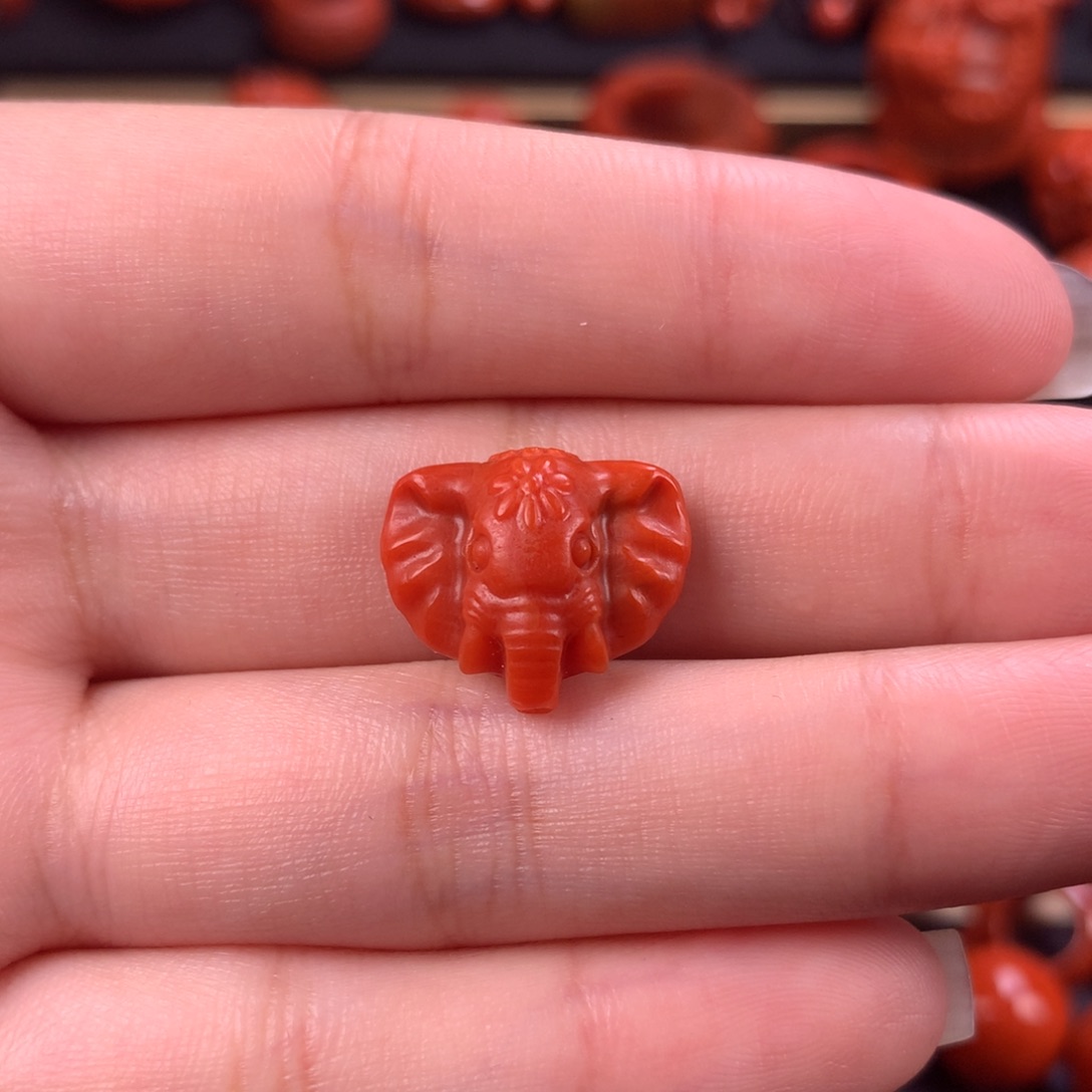 未镶嵌象神17.1mm南红玛瑙